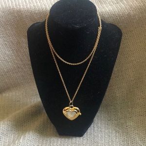 Joan Rivers Heart Clock Necklace